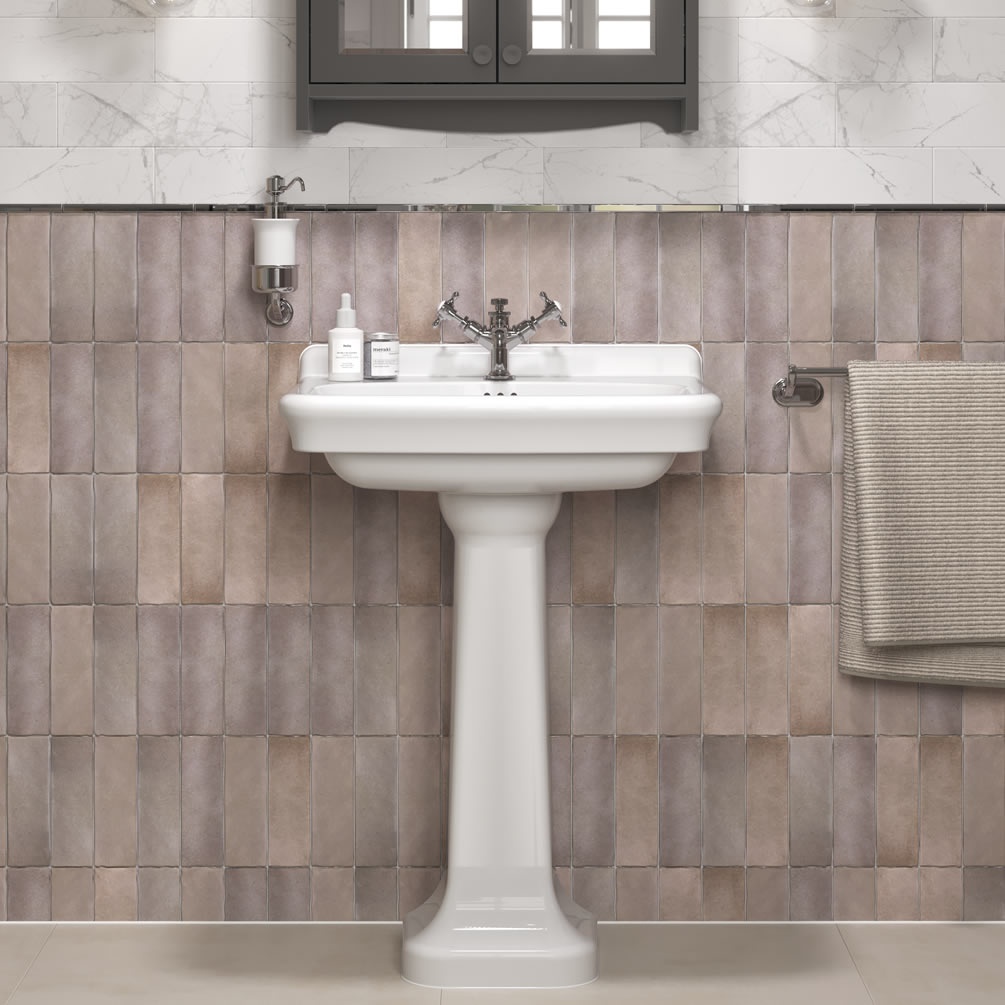 Burlington Guild 560mm Basin & Full Pedestal - 1 Tap Hole